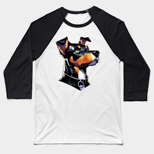 Stunning and Cool Jagdterrier Monochrome and Gold Portrait for Father's Day Baseball T-Shirt